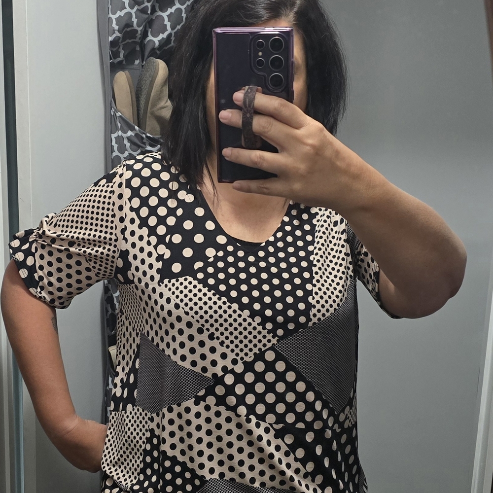 Sew In Love Black and Blush Graphic Blouse